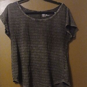 Route 66 Black and Gray Short Sleeve Top